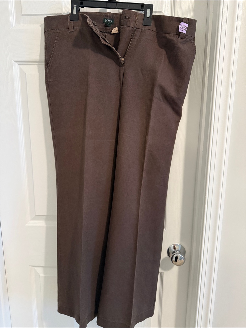 J. Crew Brown Straight-Leg Trousers